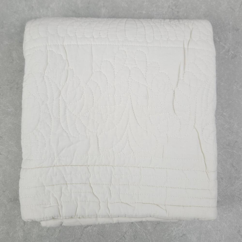 C&F HOME Standard Quilted Pillow Sham Cream Cottage Shabby Minimalist Farmhouse - Picture 4 of 7